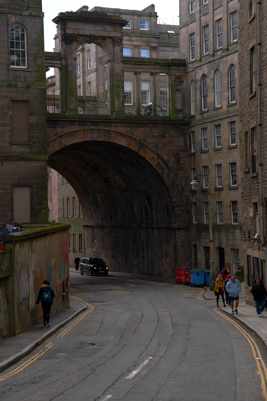The Regent Bridge. Edinburgh is a very tiered city of many seen and unseen levels.