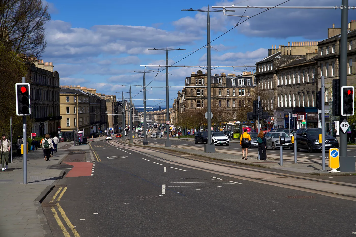Leith Walk heading north to the Firth of Forth.