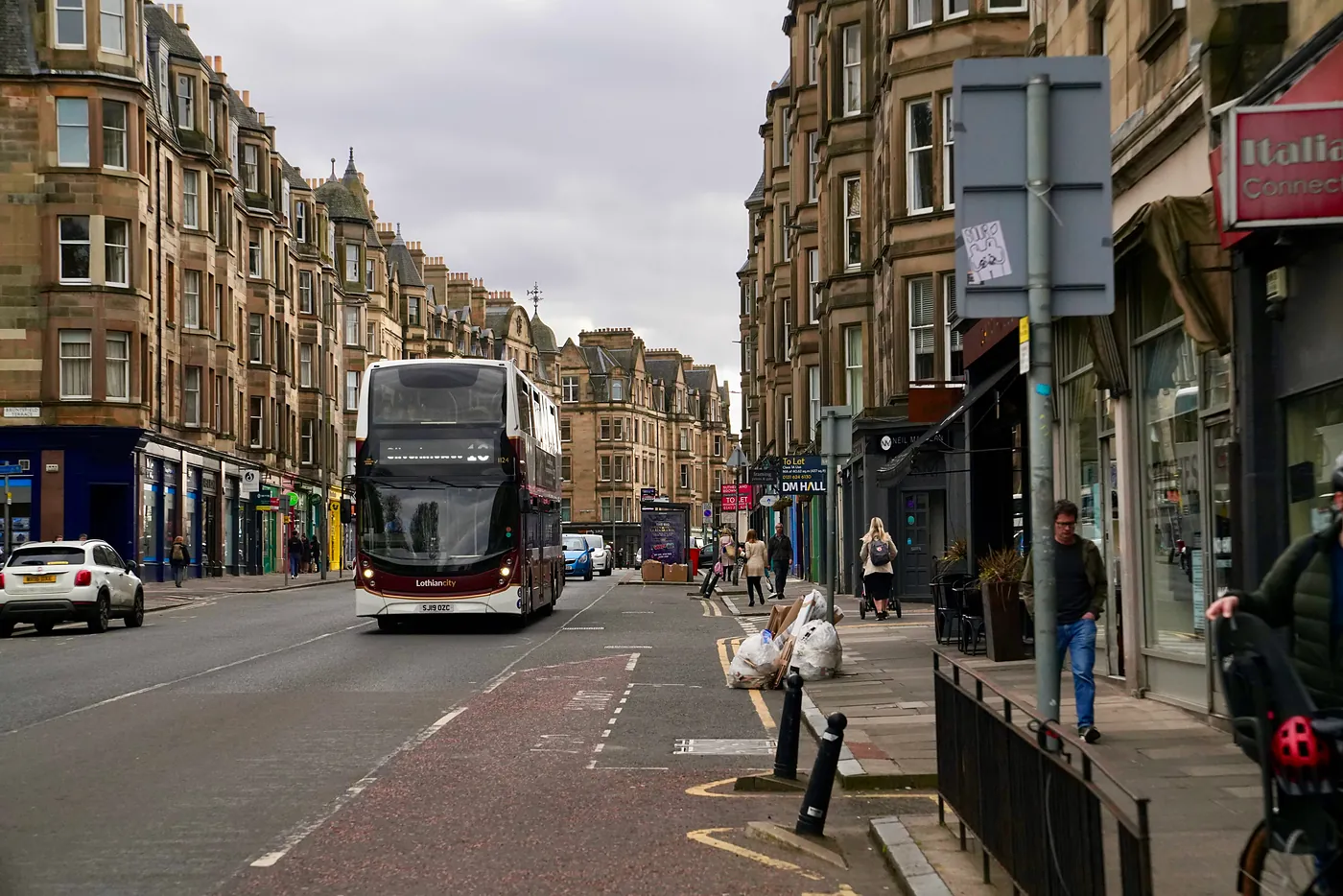 Bruntsfield Place Road winding south into Morningside.