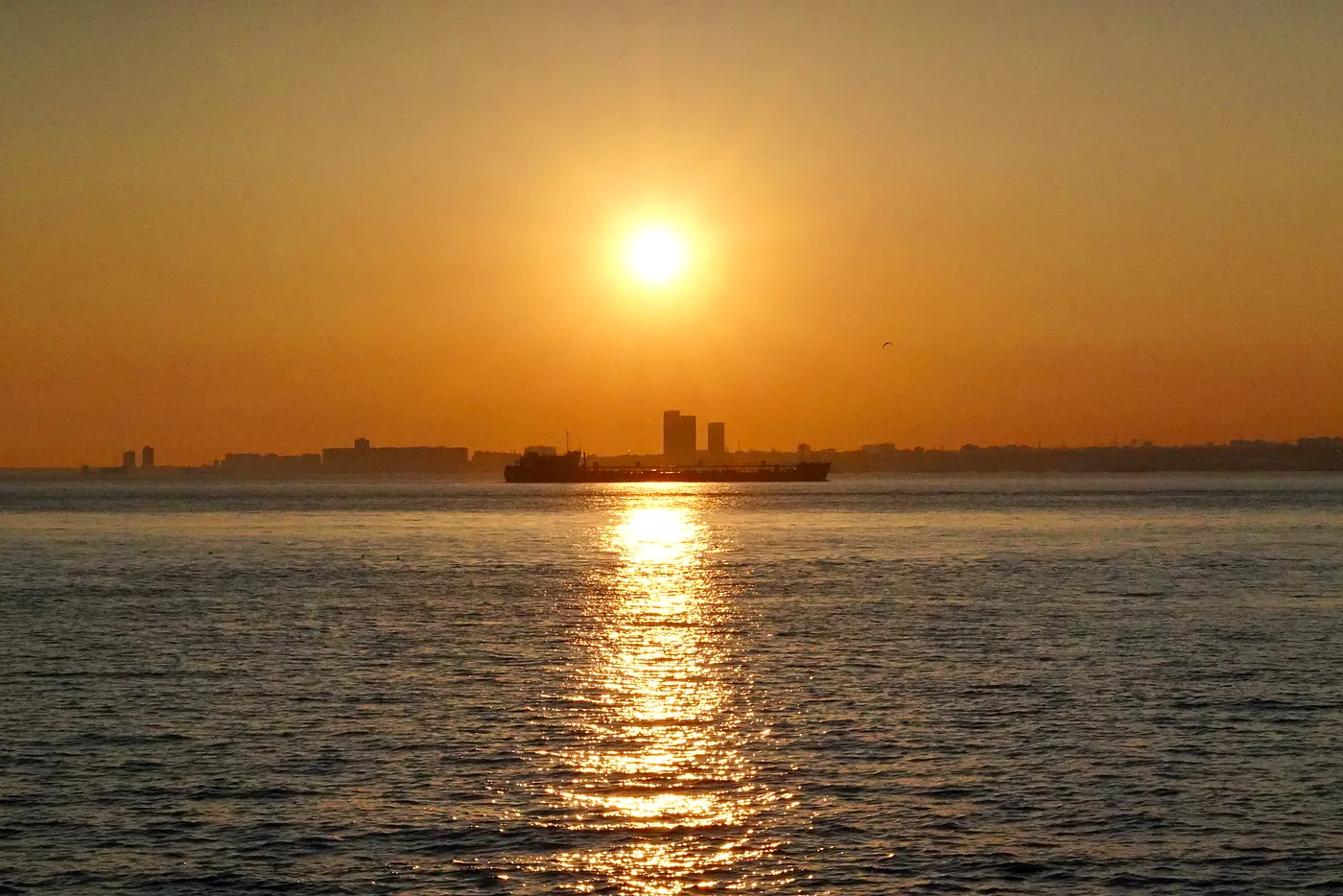 A sunset over the Bosphorus.