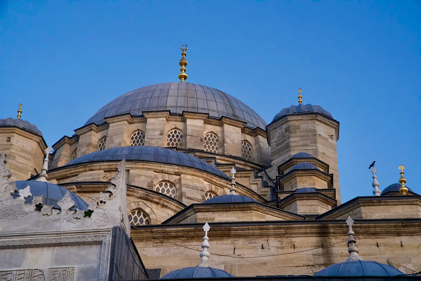 The domes of the New Mosque's roof.